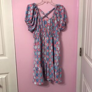Simply Southern sea Shell Print tie back Dress size Medium